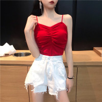 波迷娜(BOMINA)心机小吊带美背夏季性感百搭抹胸上衣蹦迪春装2021款性感气质小吊带背心女夏外穿韩版内搭 绿色 均码