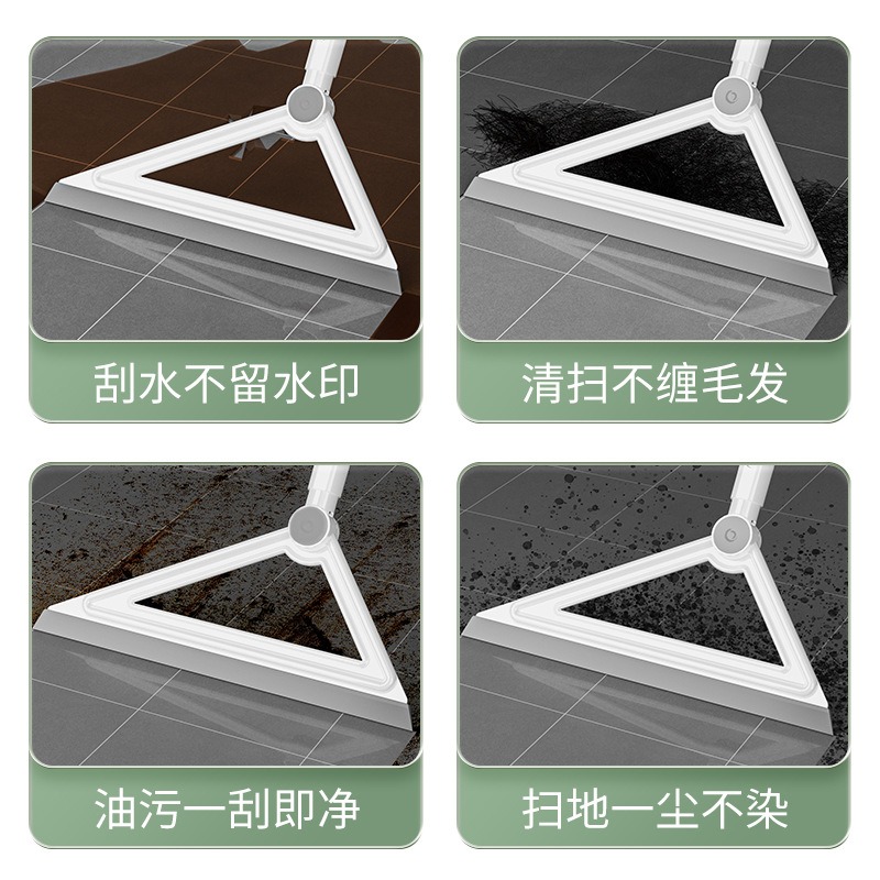 丽佳邦多功能不沾头发刮水拖地两用卫生间清洁地板家用硅胶魔术扫把 白灰-魔术扫把高清大图