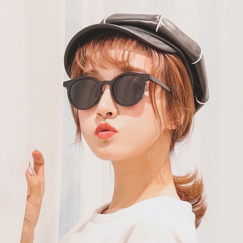 瘦脸偏光墨镜复古女明星网红太阳镜小圆镜框潮流学生