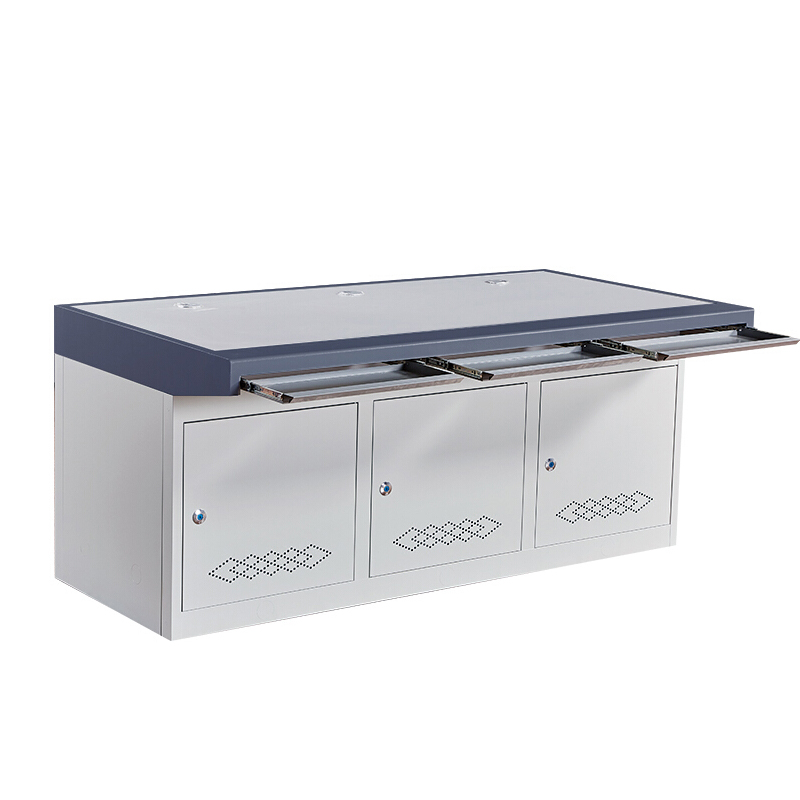 创世人 办公家具机柜三联操作台监控室中心监控台监控操作台调度控制台高清大图