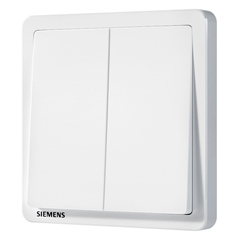 西门子(SIEMENS)开关插座面板 致典系列雅白色开关插座 二开双控开关