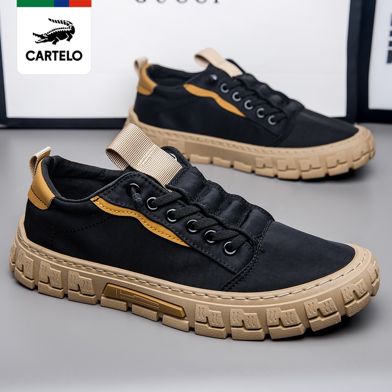线下专柜同款卡帝乐鳄鱼cartelo新款舒适冰丝布男鞋休闲鞋潮流男士