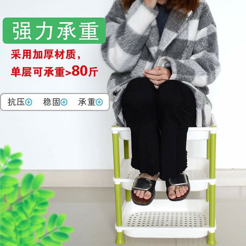 【SWUZZY温馨家品】厨房置物架卫生间收纳架厨房收纳架大号储物架 四方形（大号 四层）加高 蓝色图片