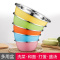 [五件套]不锈钢盆圆形加厚加深盆子家用厨房装汤和面洗菜沥水盆 彩色盆五件套(5个彩盆) [小号]18:20:22:24: