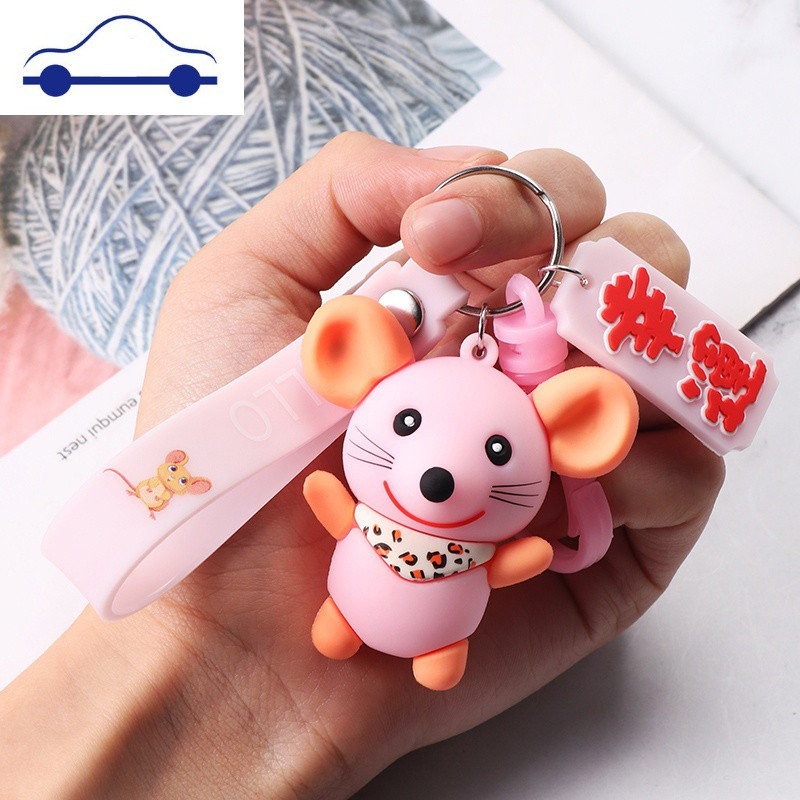 舒适主义 Shushizhuyi 车用钥匙包滴胶老鼠小老鼠年钥匙扣卡通动物车钥匙链女可爱防丢号码生肖挂件礼品舒适主义棕色幸运鼠 汽车钥匙扣 价格图片品牌报价 苏宁易购大黄蜂汽车用品专营店