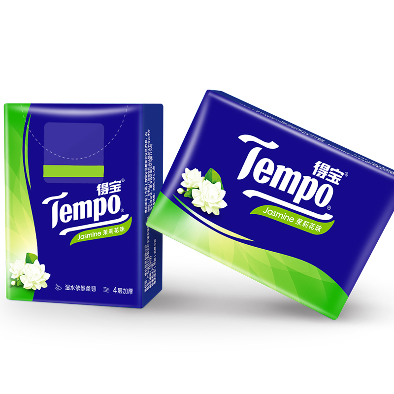 得宝 Tempo纸巾手帕纸 茉莉花香面巾纸餐巾纸 36包 2条