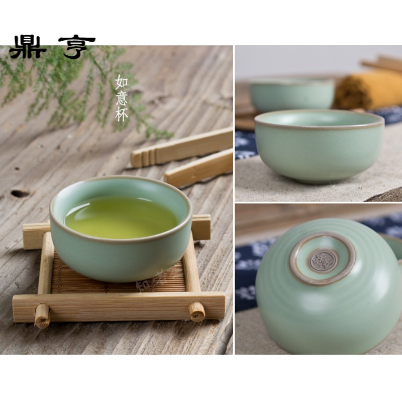 鼎亨汝窑功夫茶具套装 汝瓷紫砂冰裂茶杯开片陶瓷礼品整套送礼
