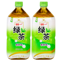 统一茉莉绿茶调味茶饮料1L*2瓶 大瓶装
