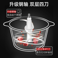 Hyundai绞肉机家用电动小型不锈钢多功能绞碎肉馅机全自动料理机[标准款玻璃碗单刀]
