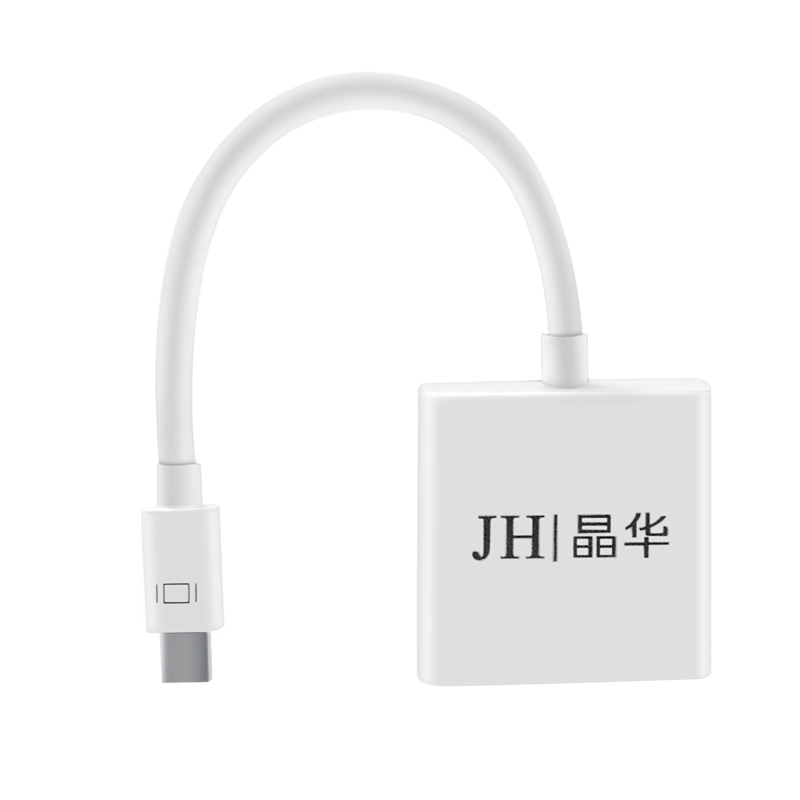 晶华 Mini DP转DVI转换器 迷你DP高清转接头 Surface苹果Mac雷电接口电脑接投影仪 白色Z612