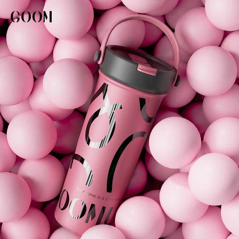 格沫艺术手绘保温杯大容量女生高颜值男便携新款ins水杯子格沫艺术手绘系列保温杯米白