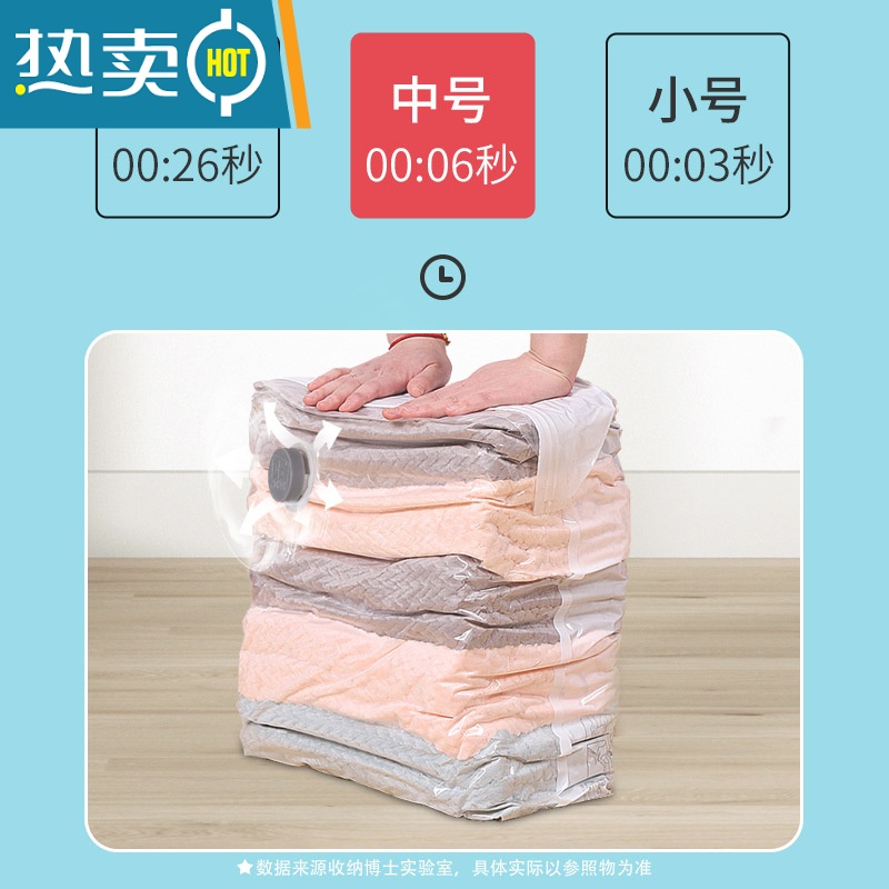 敬平免抽气真空压缩袋衣物器家用空气装衣服棉被被子收纳袋袋子 3小3中3特[家庭收纳] 免抽气-无需抽气工具-3秒速排高清大图