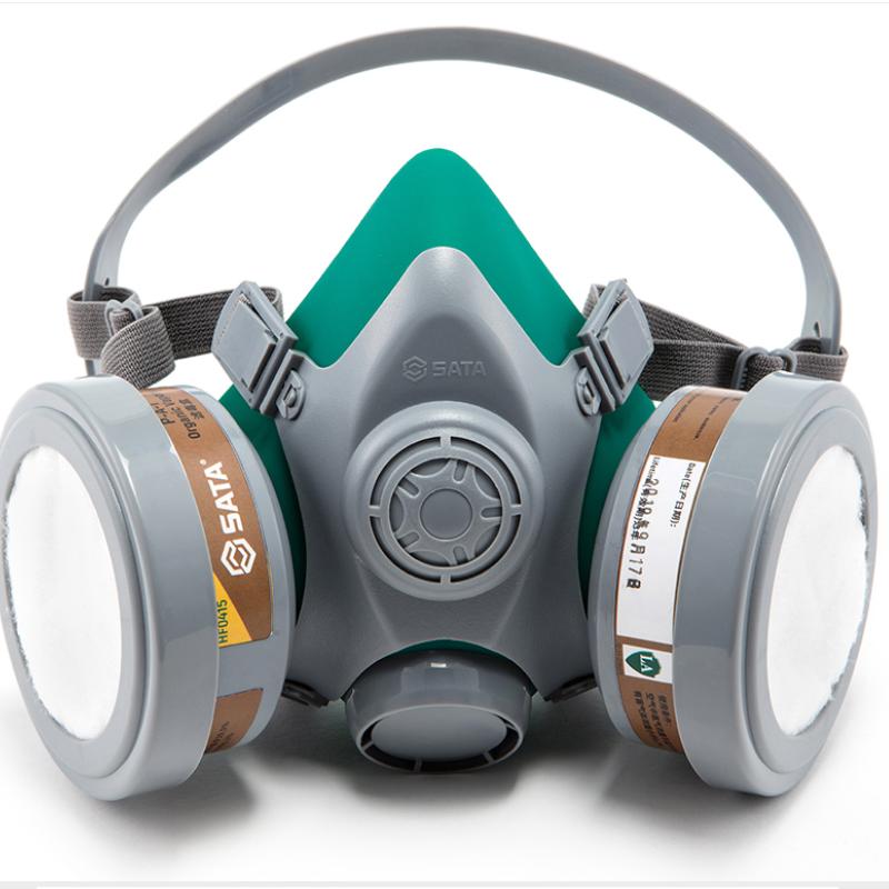 防尘面具喷漆专用面罩hf0420双滤盒喷漆防护组套含滤盒