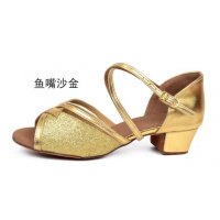 迪鲁奥(DILUAO)拉丁舞鞋女童女孩软底拉丁鞋平跟儿童少儿舞蹈鞋跳舞鞋夏