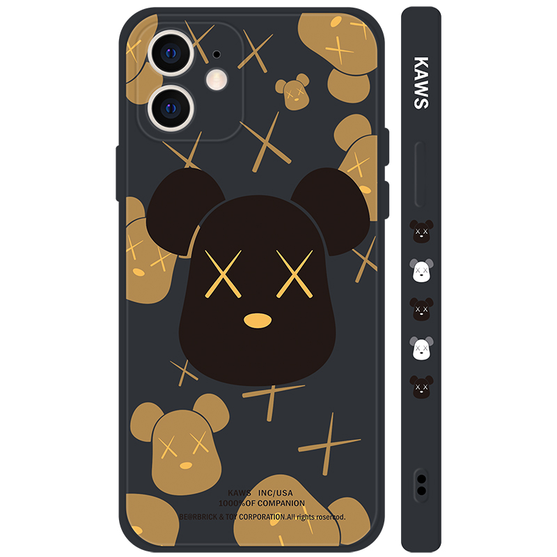 7plus/8plus 侧边黑色 XX熊头-黑 侧边卡通潮牌情侣小熊11/12ProMax苹果13/X/XS/XR/S