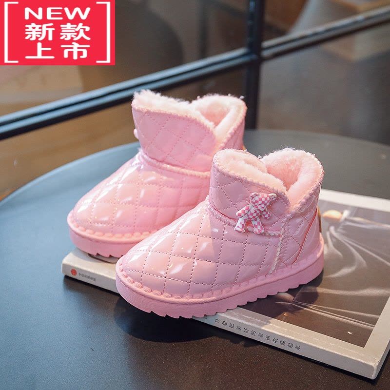 可莉允2022冬季新款儿童保暖靴小女生棉鞋防水加厚加绒大棉靴女童雪地靴图片