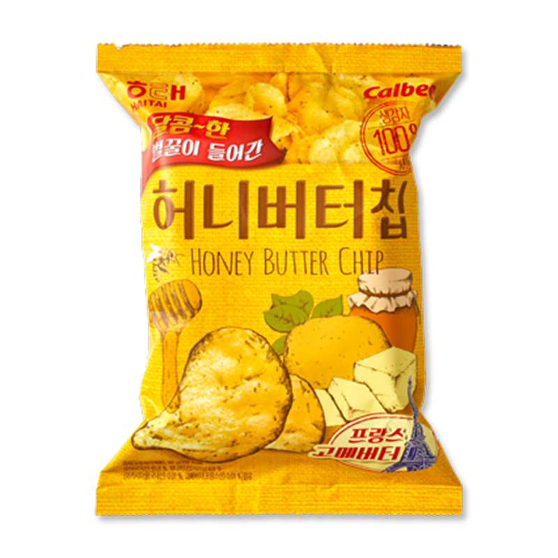 [网红薯片]HAITAI 海太 蜂蜜黄油薯片 60克/袋 韩国进口 进口薯片