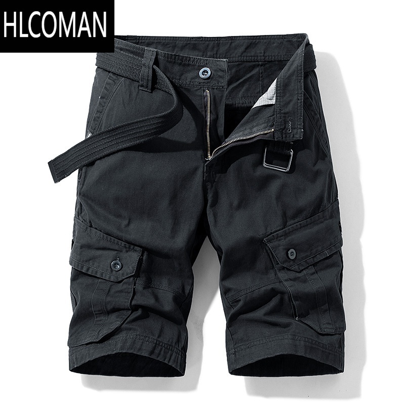 HLCOMAN多口袋工装短裤男宽松直筒休闲5五分夏季薄款ins休闲中裤潮牌五闲高清大图