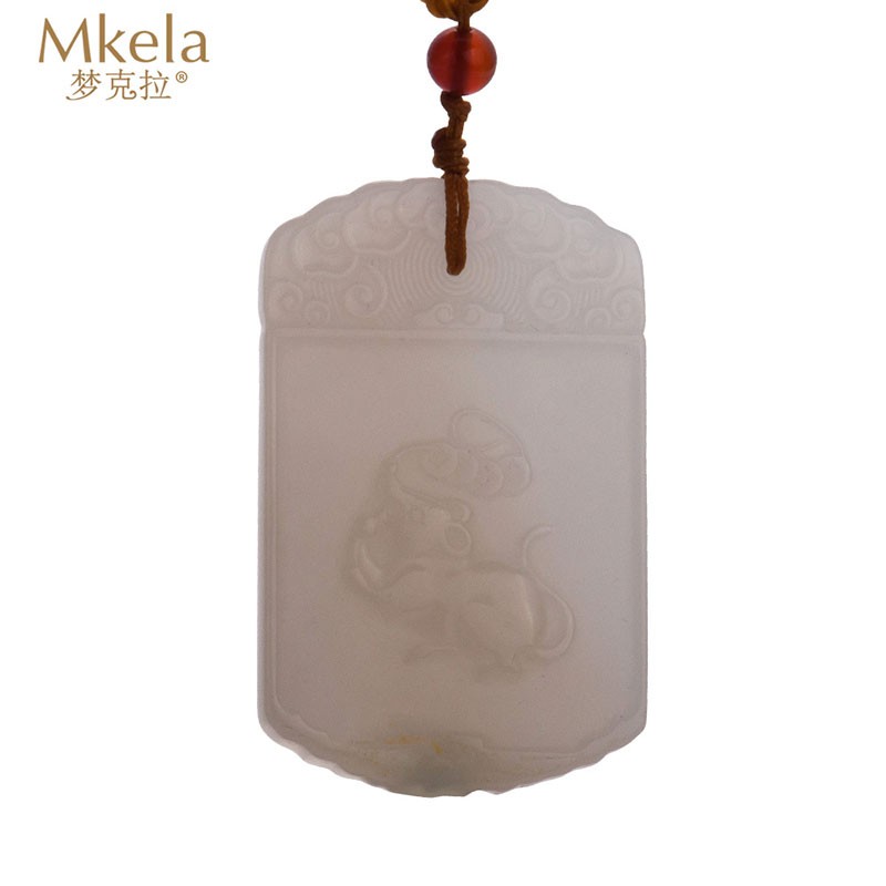 梦克拉 Mkela 和田玉吊坠 白玉十二生肖玉牌玉坠挂件 玉石吊坠 冰糯种 其他国内证书高清大图