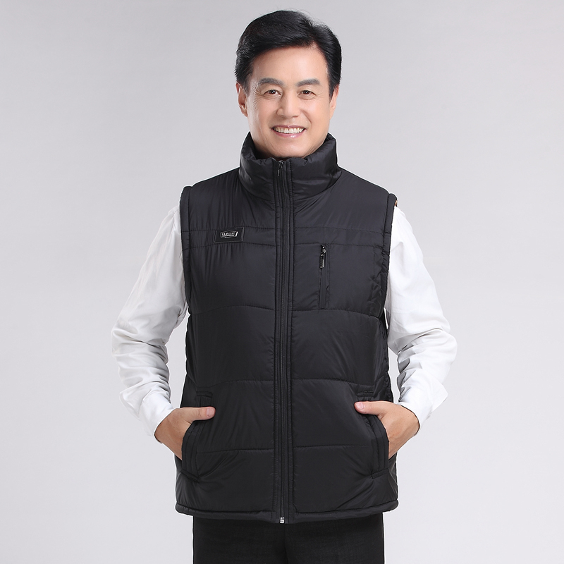 suntek冬季中老年棉马甲男装加厚马夹夹棉加绒老人马甲保暖防寒背心