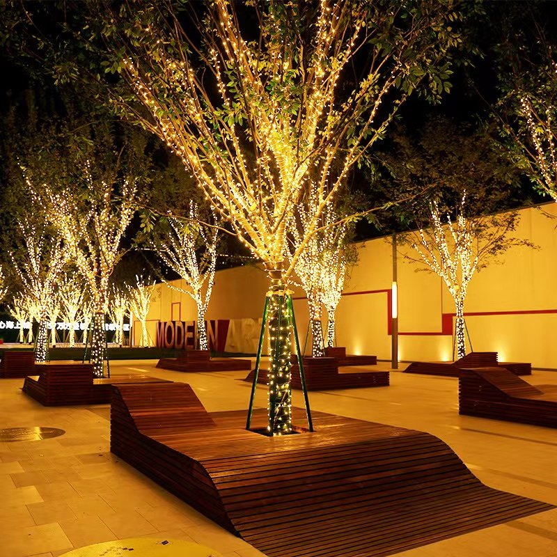 户外露营天幕氛围灯太阳能满天星星彩灯小串灯3米20灯[5号电池款]-水晶+星星[暖色]高清大图