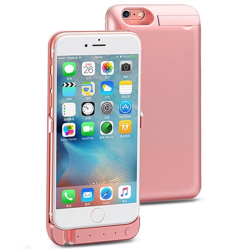 10000毫安苹果5s/6/7/8无线背夹充电宝iphone6plus移动电源手机壳 玫瑰金 iphone6/6S4.7