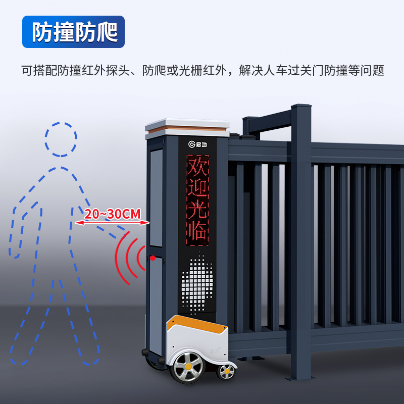 启功铝合金智能分段平移门企业单位工厂电动大门每米QG-JZDHM15高清大图