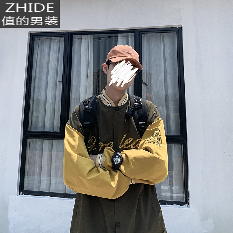 SUNTEK春秋季港风外套男潮流韩版百搭棒球服宽松痞帅中学生休闲夹克上衣夹克高清大图