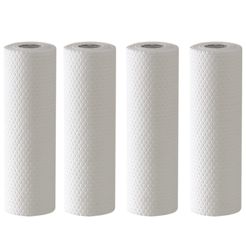 丽佳邦一次性厨房用品吸水去油百洁洗碗巾纸不掉毛不沾油易清洗 50克标准白色 25*25cm50片*3卷高清大图