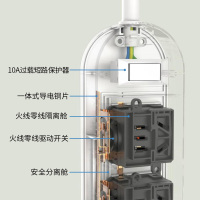 零触KPQ不触电插座IPX9级防水过载短路保护开关插排户外防雨排插 厨房浴室防水防潮USB儿童防触电2孔3USB3米