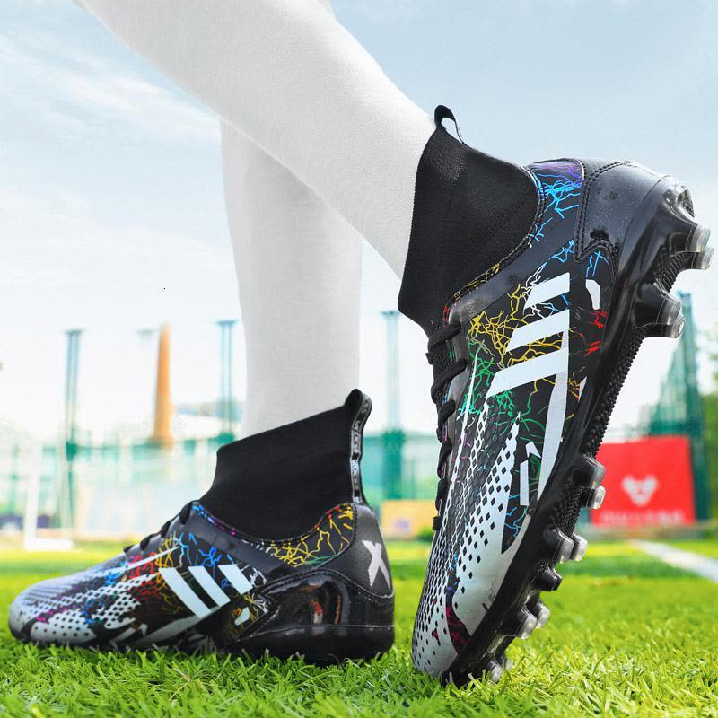 尘贺 c罗春季足球鞋男女儿童碎钉中小学生梅西长钉训练鞋专用图片