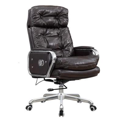可躺老板椅家用现代简约升降老板椅旋转靠背职员椅办公椅1109_635 老板椅钢制脚固定扶手