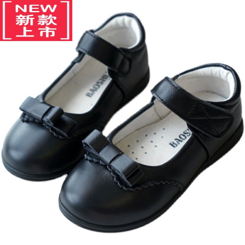 可莉允女童黑皮鞋儿童公主鞋演出鞋花童鞋中小学生礼服鞋软皮秋运动休闲鞋图片