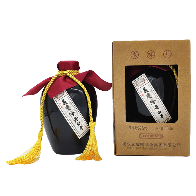 [中华特色]河北供销馆 義慶隆 39度老味儿 500ml*6瓶整箱装 衡水衡记老白干非物质文化遗产 老白干香型白酒
