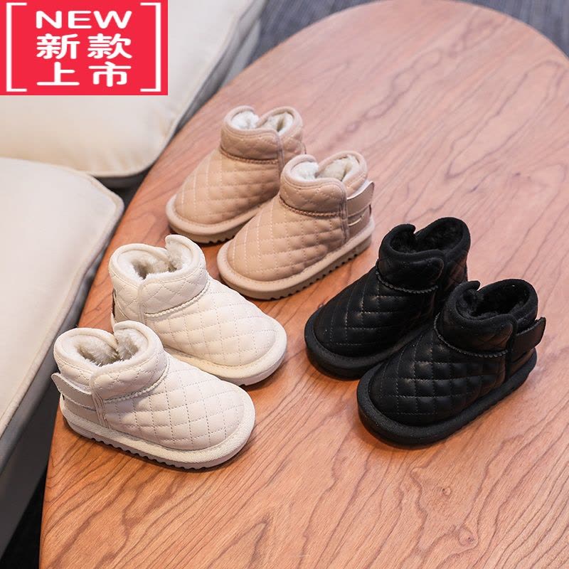 可莉允宝宝雪地靴加绒防水靴子小童冬季鞋子小棉鞋儿童防滑女童雪地棉q2图片