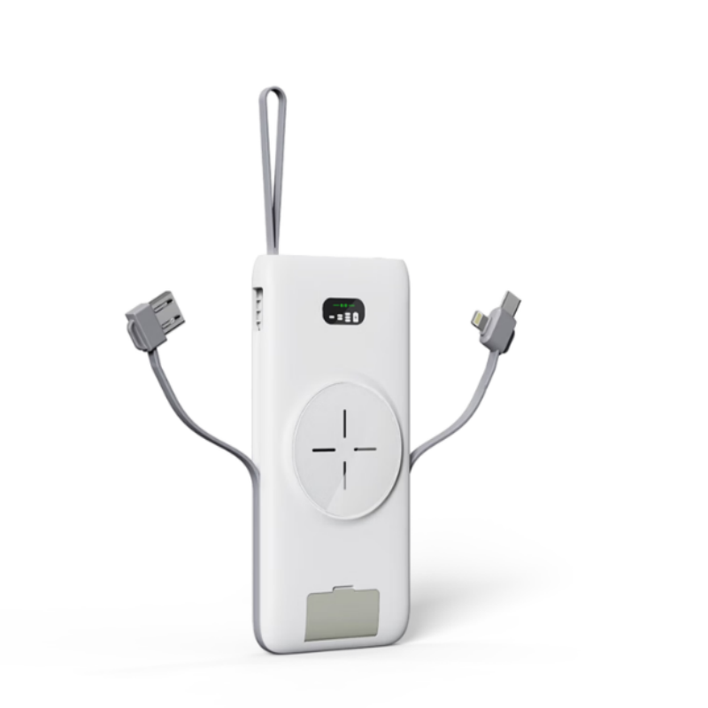 LOOMOO乐默 挂绳带线移动电源(带无线充款) LPB-210 白色 货期1周高清大图