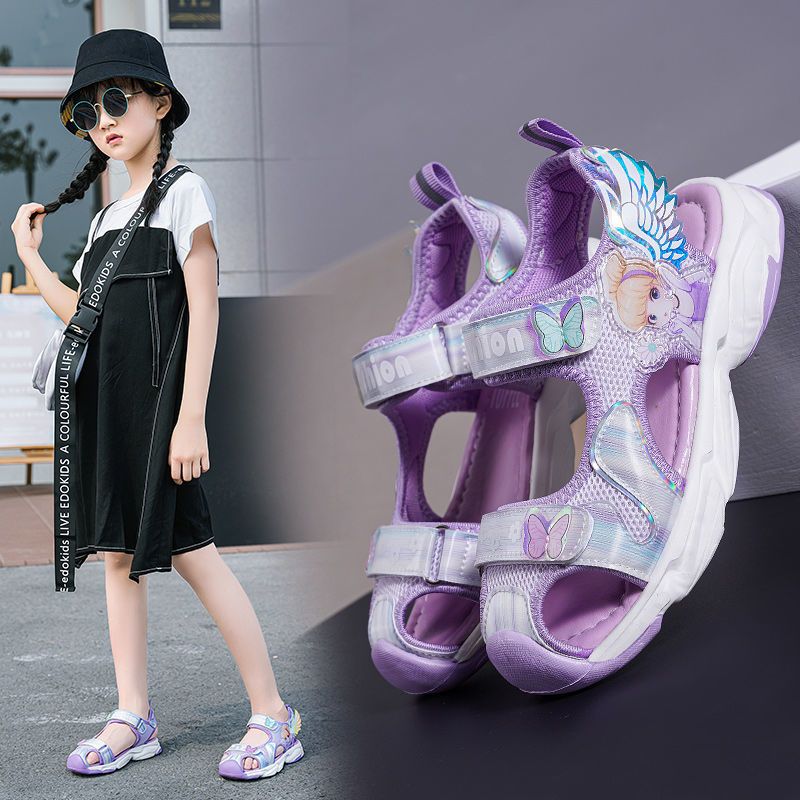 abc女童凉鞋包头夏季新款儿童沙滩鞋6女孩防踢软底时尚小公主凉鞋