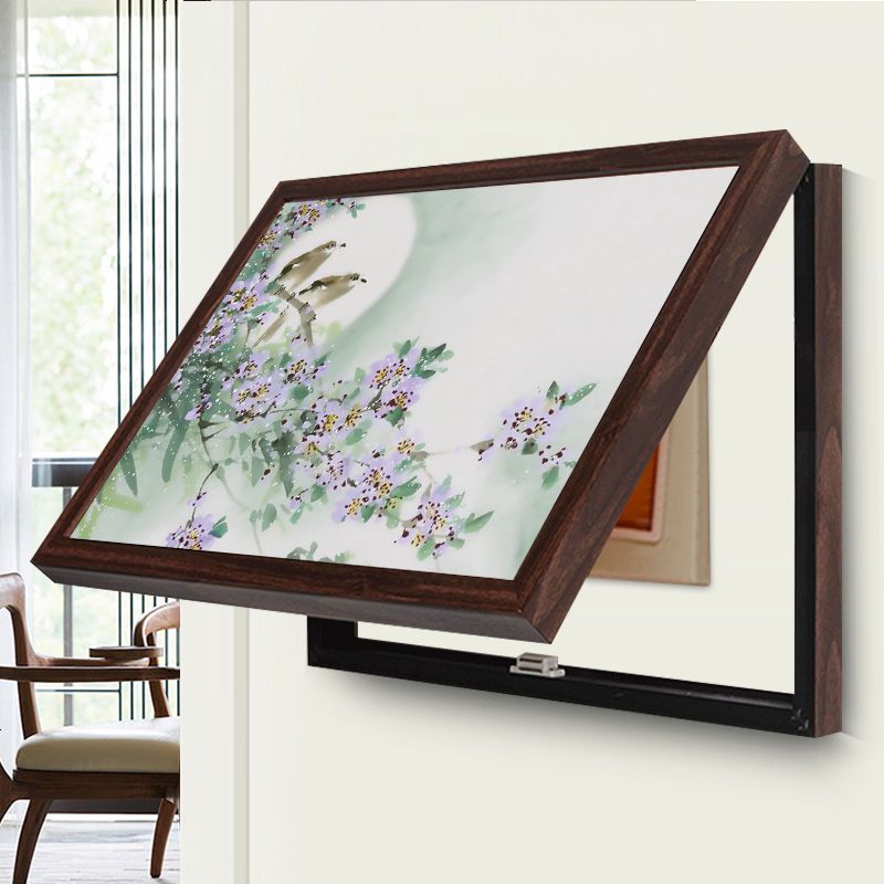 中式鸟语花香遮挡电盒配电表箱装饰画电表开关箱装饰遮挡罩免打孔