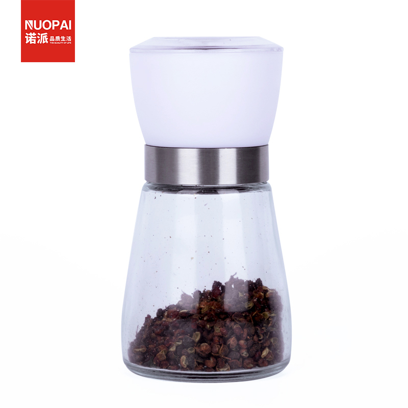 诺派(NUOPAI)胡椒研磨器 手动胡椒研磨器 胡椒粉研磨器 黑胡椒研磨器 白色 C6729