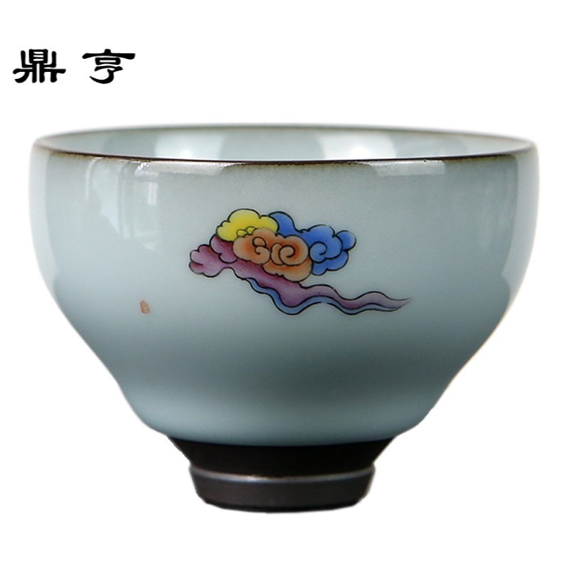 鼎亨 景德镇纯手工主人杯 收藏级官窑玛瑙釉茶杯品茗杯汝窑茶具