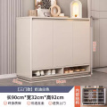 布欧格实木鞋柜家用门口 【实木生态板♥松木板芯】90*32*92CM奶油白 自己安装