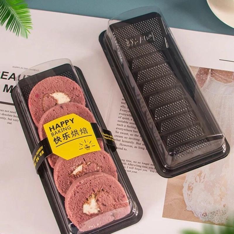 蛋糕卷包装盒烘焙面包梯形切片盒一次性寿司瑞士西点打包切块盒子 单盒 10套