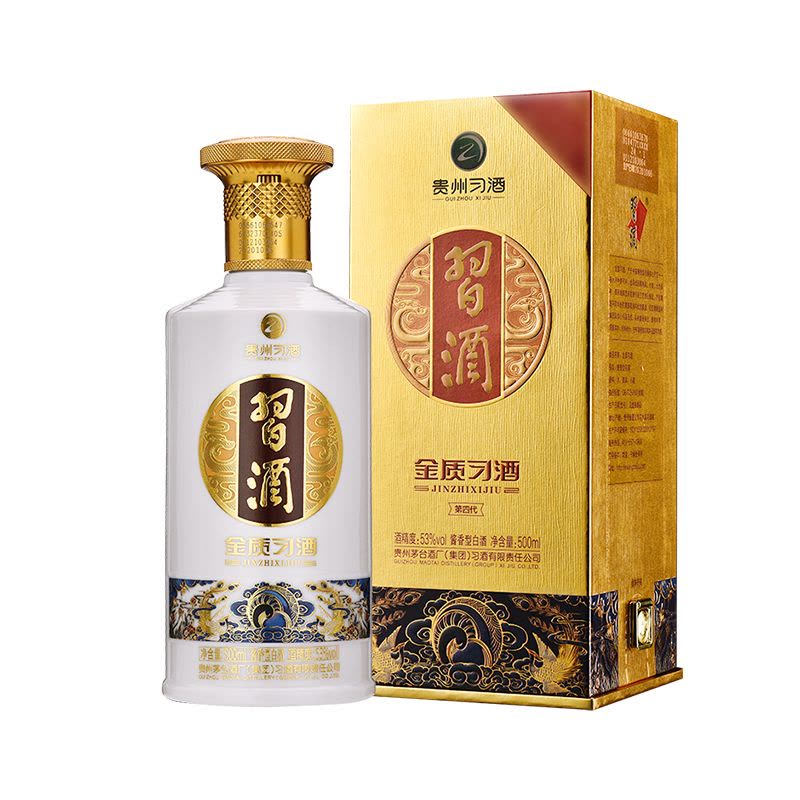 贵州习酒 金质习酒53度 500ml*6 整箱装(新版)送元朗荣华双黄白莲蓉广式月饼中秋送礼礼盒装740克图片