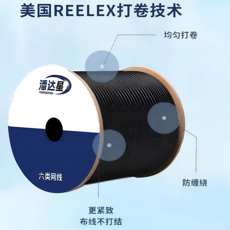 潘达星C6KZ 六类4对屏蔽铠装网线 500m米/箱 (计价单位:箱) 黑色高清大图