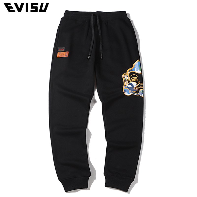 evisu福神潮牌印花纯棉卫裤运动裤小脚裤迷彩锦鲤潮流休闲裤视频介绍_