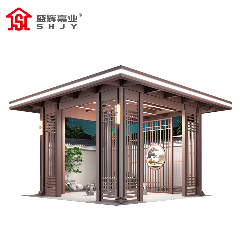 盛辉嘉业中式凉亭户外庭院铝合金凉亭花园别墅景观亭四角凉亭定制高清大图