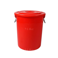 翌嘉 YJ4122050 商用家用加厚塑料圆桶 60升红色带盖