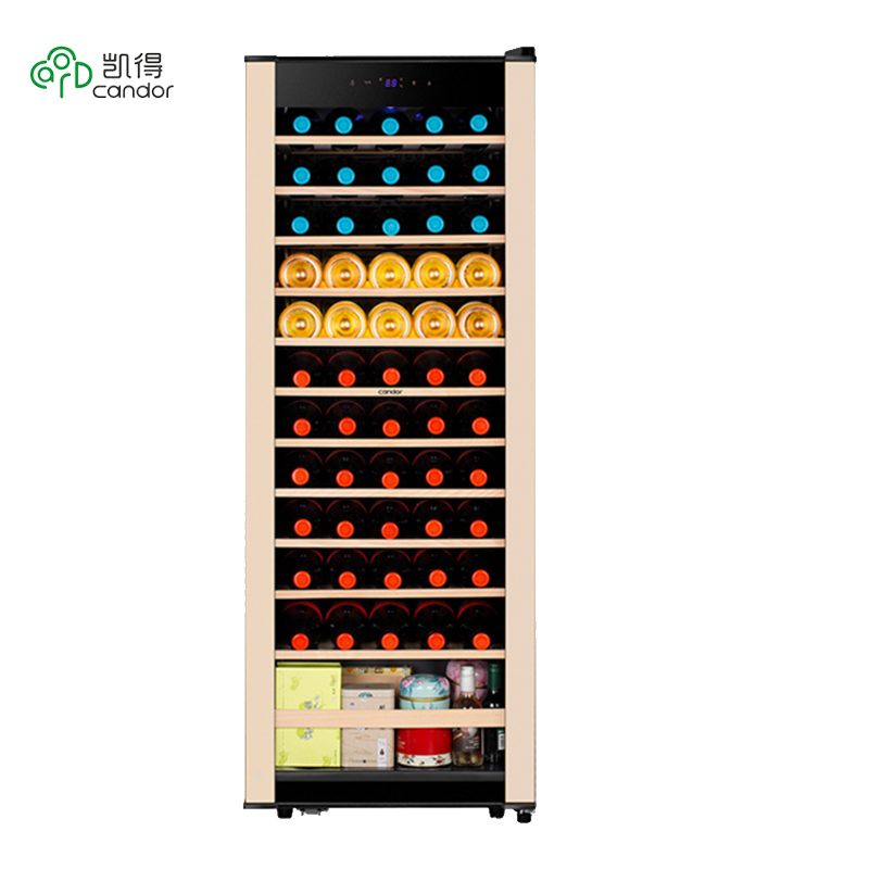 凯得.品味爱 JC-166E 压缩机红酒柜恒温酒柜 家用冰吧 茶叶柜 红酒柜冰箱 榉木层架 58瓶 158L