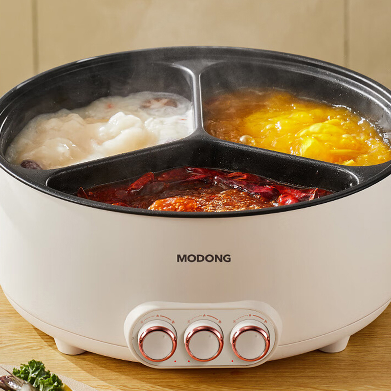 摩动电火锅5.6L分区设计独立控温大容量内胆MD-HGE10-T高清大图
