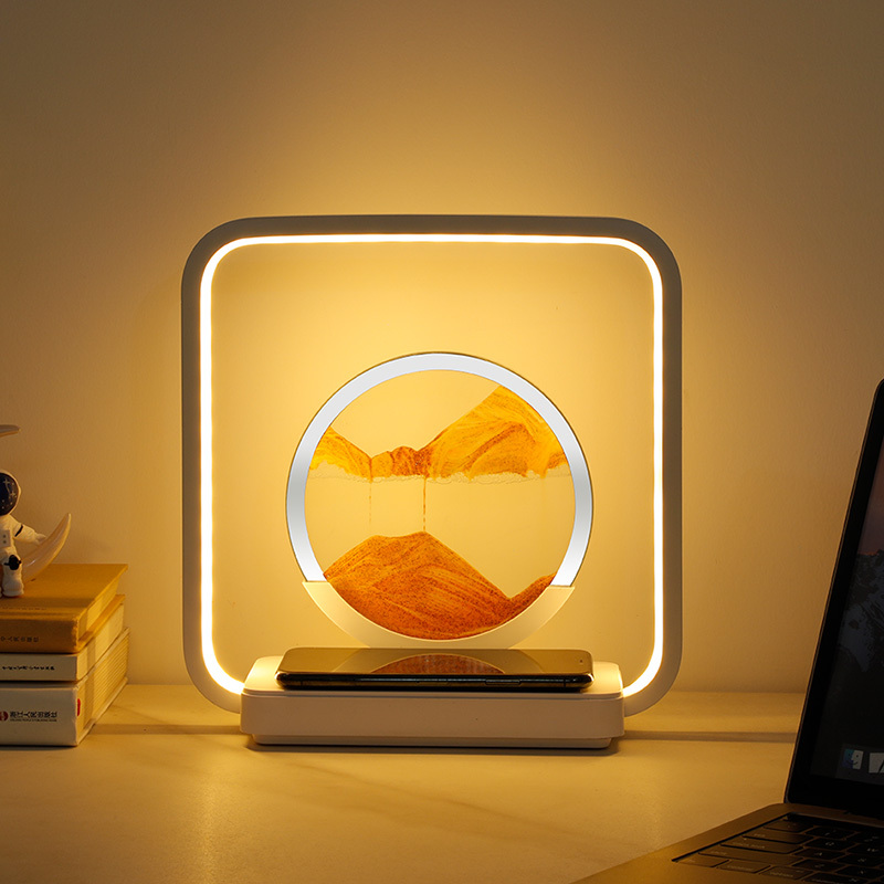 流沙画高级氛围创意台灯护眼学习专用宿舍大学生充电台灯书桌阅读卧室